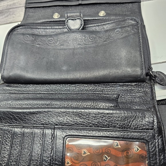 Brighton Brown Croc Embossed Patent Leather Crossbody Bag Wallet - Picture 13 of 16